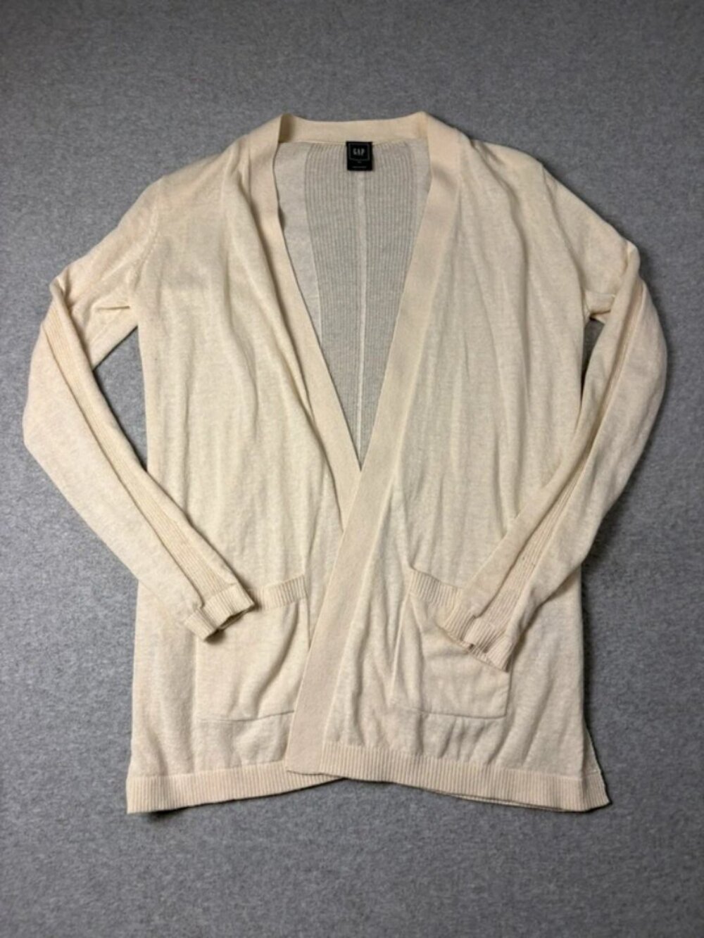 GAP Cream Longline Open Front Cardigan Size XS
